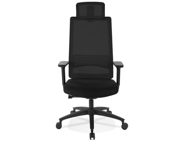 Fauteuil de bureau ergonomique OXFORD en tissu noir