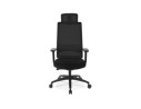 Fauteuil de bureau ergonomique OXFORD en tissu noir