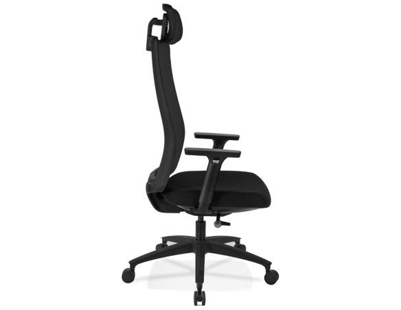 Fauteuil de bureau ergonomique OXFORD en tissu noir