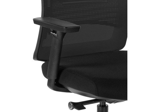 Fauteuil de bureau ergonomique OXFORD en tissu noir