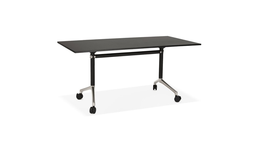 OT00100BL 5420072029757 Bureau pliant FLEXO noir sur roulettes - 160x80 cm