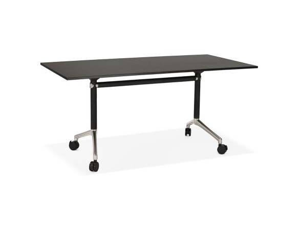 OT00100BL 5420072029757 Bureau pliant FLEXO noir sur roulettes - 160x80 cm