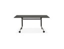Bureau pliant FLEXO noir sur roulettes - 160x80 cm