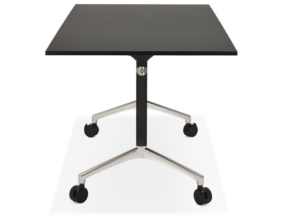 Bureau pliant FLEXO noir sur roulettes - 160x80 cm