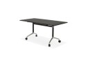 Bureau pliant FLEXO noir sur roulettes - 160x80 cm
