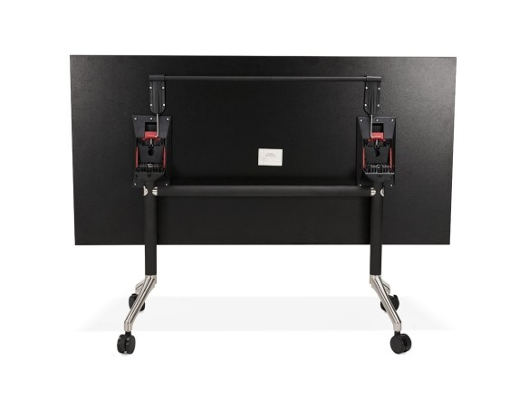 Bureau pliant FLEXO noir sur roulettes - 160x80 cm