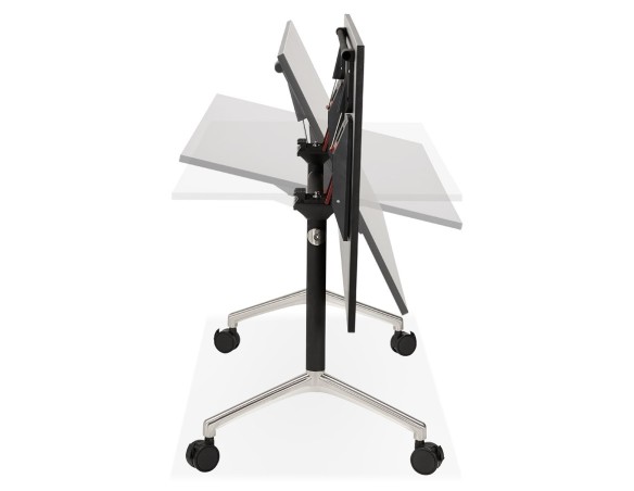 Bureau pliant FLEXO noir sur roulettes - 160x80 cm