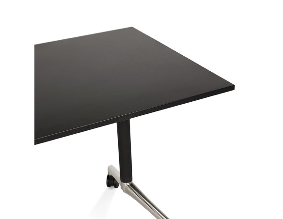 Bureau pliant FLEXO noir sur roulettes - 160x80 cm