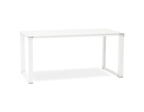 OT00170WH 5420072034911 Bureau droit design XLINE en verre blanc - 160x80 cm