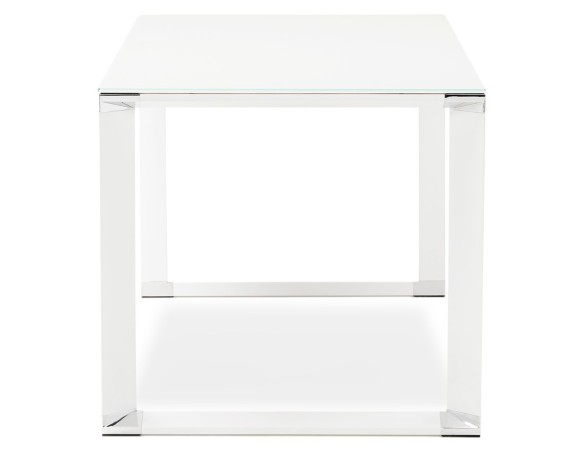 Bureau droit design XLINE en verre blanc - 160x80 cm