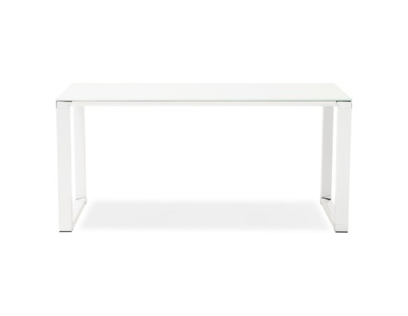 Bureau droit design XLINE en verre blanc - 160x80 cm