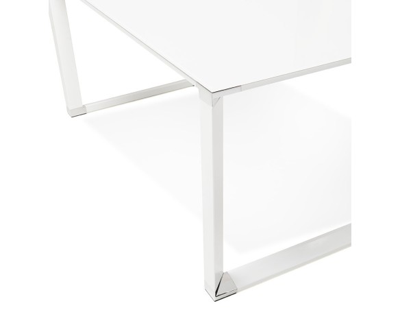 Bureau droit design XLINE en verre blanc - 160x80 cm
