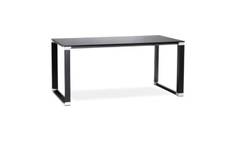 OT00190BL 5420072034959 Bureau de direction droit design XLINE en verre noir - 160x80 cm