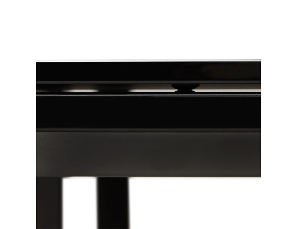 Bureau de direction droit design XLINE en verre noir - 160x80 cm