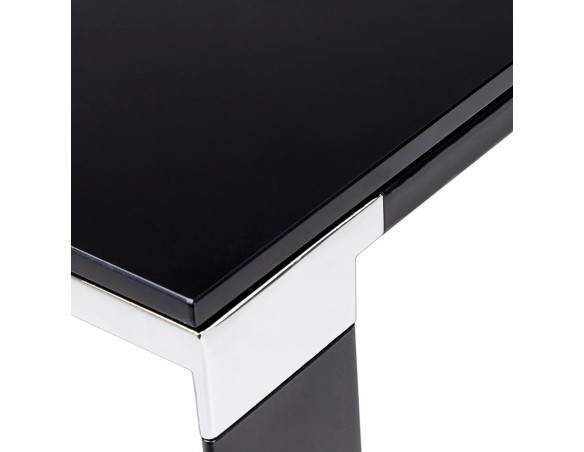Bureau de direction droit design XLINE en verre noir - 160x80 cm