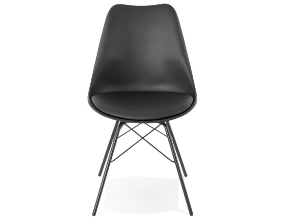 Chaise design BYBLOS noire style industriel