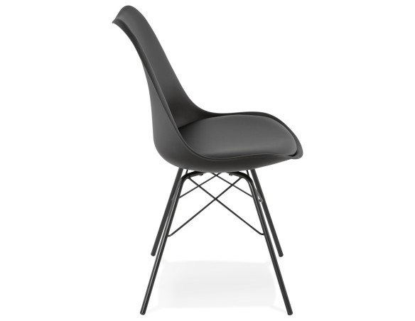 Chaise design BYBLOS noire style industriel