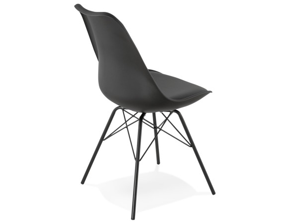 Chaise design BYBLOS noire style industriel