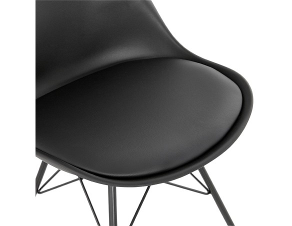 Chaise design BYBLOS noire style industriel