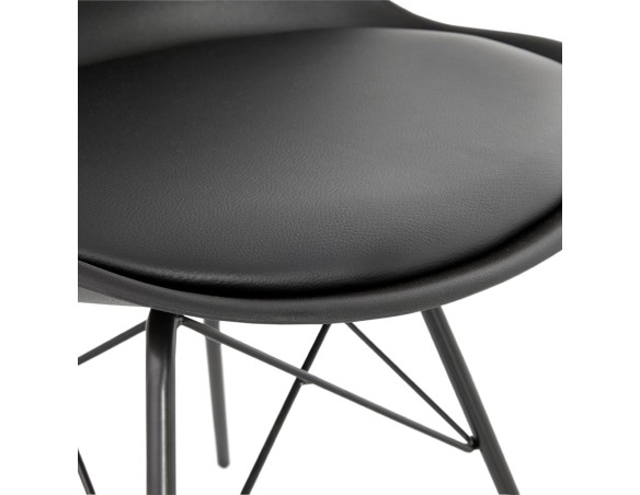 Chaise design BYBLOS noire style industriel