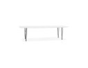 DT01070WHBL 5420072062532 Table à dîner design extensible HUSKI blanche avec pieds noirs style industriel - 170(270)x100 cm