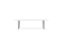 Table à dîner design extensible HUSKI blanche avec pieds noirs style industriel - 170(270)x100 cm