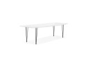 Table à dîner design extensible HUSKI blanche avec pieds noirs style industriel - 170(270)x100 cm