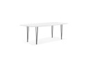 Table à dîner design extensible HUSKI blanche avec pieds noirs style industriel - 170(270)x100 cm
