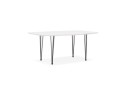 Table à dîner design extensible HUSKI blanche avec pieds noirs style industriel - 170(270)x100 cm