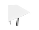 Table à dîner design extensible HUSKI blanche avec pieds noirs style industriel - 170(270)x100 cm