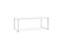 OT01240WHWH 5420072095868 Grand bureau de direction droit XLINE en verre blanc - 200x100 cm