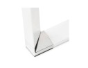 Grand bureau de direction droit XLINE en verre blanc - 200x100 cm