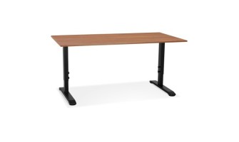 OT02290WABL 5404028343708 Bureau réglable en hauteur OSMOSE en bois Noyer et métal noir - 160x80 cm