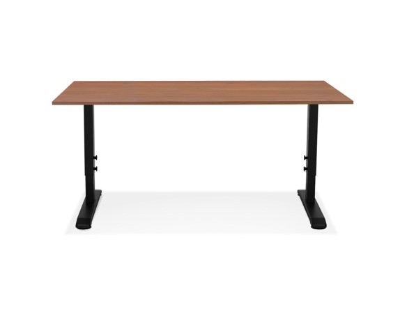 Bureau réglable en hauteur OSMOSE en bois Noyer et métal noir - 160x80 cm