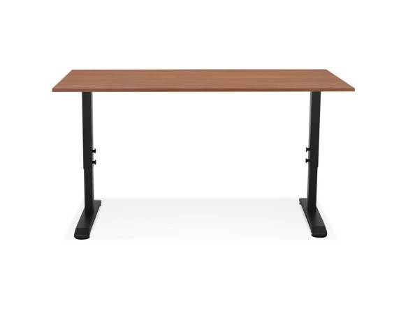Bureau réglable en hauteur OSMOSE en bois Noyer et métal noir - 160x80 cm