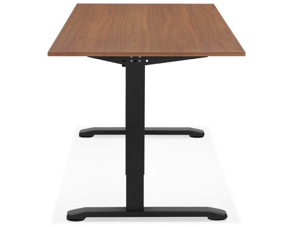 Bureau réglable en hauteur OSMOSE en bois Noyer et métal noir - 160x80 cm