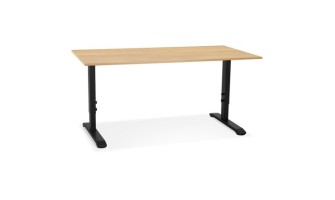 OT02300NABL 5404028343722 Bureau réglable en hauteur OSMOSE en bois finition naturelle et métal noir - 160x80 cm