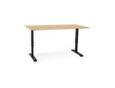 Bureau réglable en hauteur OSMOSE en bois finition naturelle et métal noir - 160x80 cm