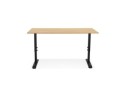 Bureau réglable en hauteur OSMOSE en bois finition naturelle et métal noir - 160x80 cm