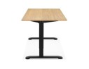 Bureau réglable en hauteur OSMOSE en bois finition naturelle et métal noir - 160x80 cm