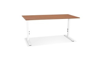 OT02320WAWH 5404028343760 Bureau réglable en hauteur OSMOSE en bois Noyer et métal blanc - 160x80 cm