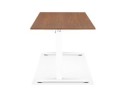 Bureau réglable en hauteur OSMOSE en bois Noyer et métal blanc - 160x80 cm