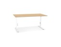 OT02330NAWH 5404028343784 Bureau réglable en hauteur OSMOSE en bois finition naturelle et métal blanc - 160x80 cm