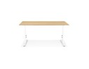 Bureau réglable en hauteur OSMOSE en bois finition naturelle et métal blanc - 160x80 cm