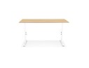 Bureau réglable en hauteur OSMOSE en bois finition naturelle et métal blanc - 160x80 cm