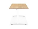 Bureau réglable en hauteur OSMOSE en bois finition naturelle et métal blanc - 160x80 cm