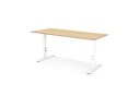 Bureau réglable en hauteur OSMOSE en bois finition naturelle et métal blanc - 160x80 cm