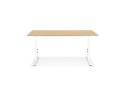 Bureau réglable en hauteur OSMOSE en bois finition naturelle et métal blanc - 160x80 cm