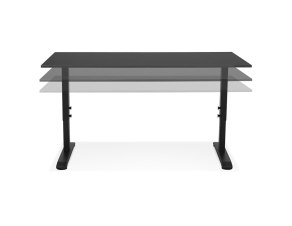 Bureau réglable en hauteur OSMOSE noir - 140x70 cm