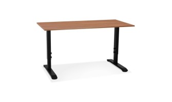OT02350WABL 5404028343821 Bureau réglable en hauteur OSMOSE en bois Noyer et métal noir - 140x70 cm